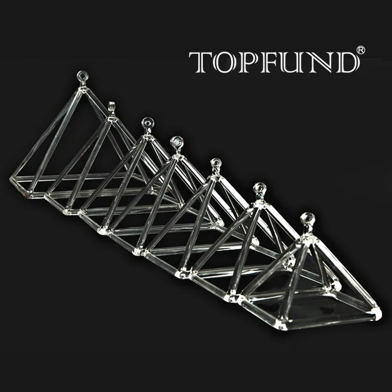 

TOPFUND 7 Pcs of Clear Quartz Crystal Singing Pyramids 4"-10"
