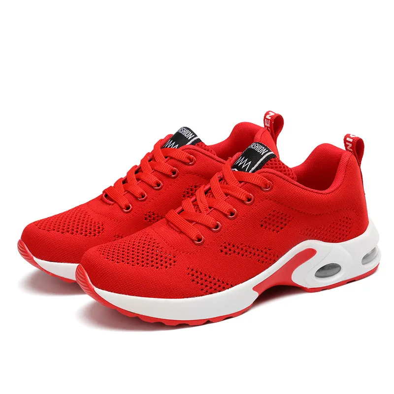 Bjakin/красные спортивные кроссовки; женские дышащие кроссовки для бега; легкие спортивные кроссовки из сетчатого материала; женские кроссовки высокого качества - Цвет: Red