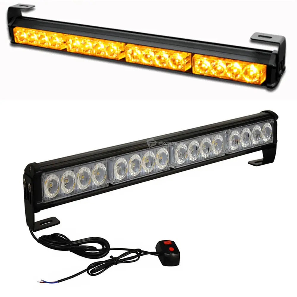 CYAN SOIL BAY 18" 16 LED Emergency Warning Light Bar Traffic Advisor