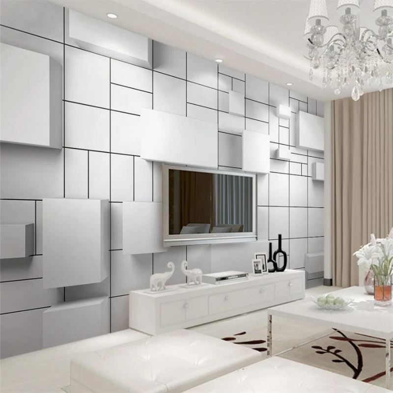 beibehang Custom 3D Wall paper Mural Living Room Bedroom 3d Cubic White Cubes Geometric Brick Wall TV Background Home Decor beibehang Custom 3D Wall paper Mural Living Room Bedroom 3d Cubic White Cubes Geometric Brick Wall TV Background Home Decor