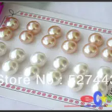 > 12 мм белый розовый пресноводный жемчуг серьга