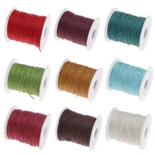 19 цветов, 100 ярдов, катушка 1 мм, вощеный хлопковый шнур, нить, шнур, пластиковая веревка, ремешок для DIY, веревка, бисер, изготовление браслета ожерелья