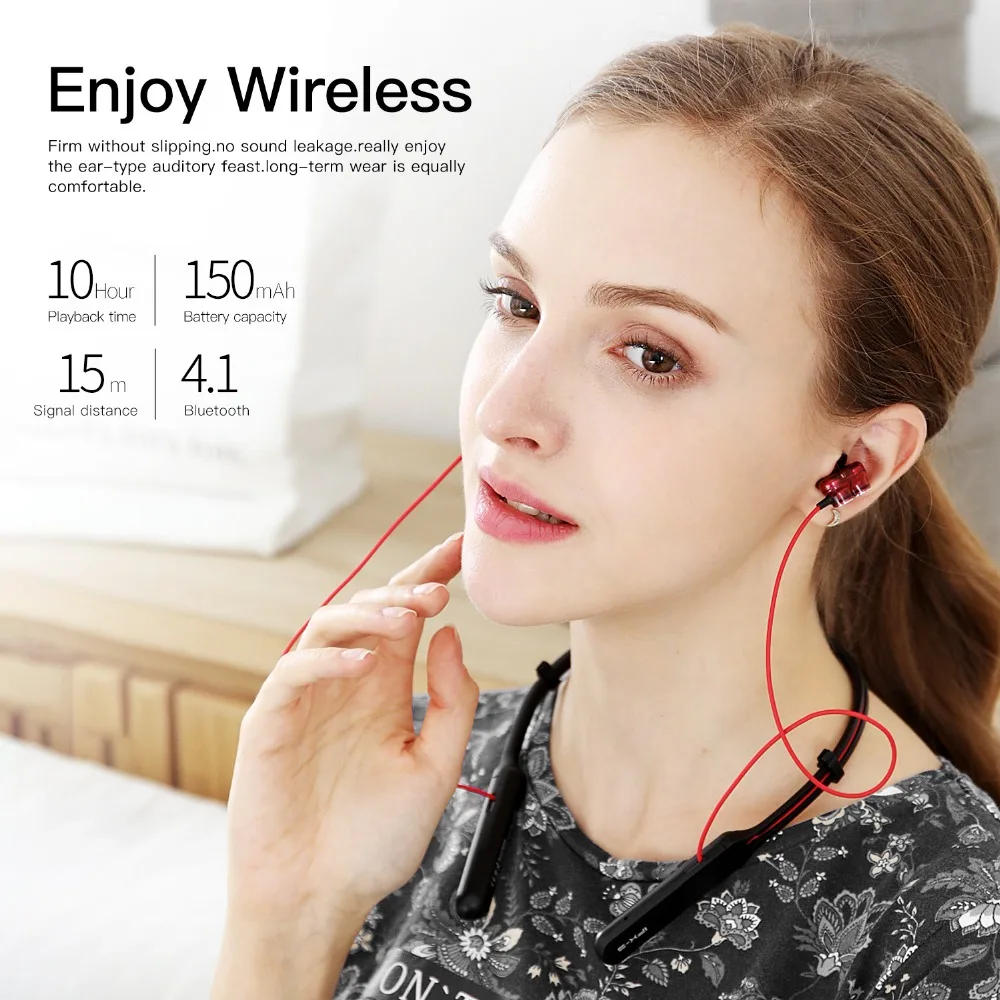 BX345 Bluetooth наушники беспроводной шейный воротник с микрофоном спортивные 10 ч