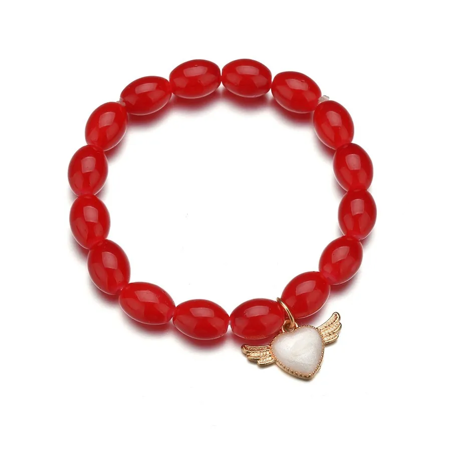 

Handmade Beaded Bracelet New Creative Design Love Wings Pendant Charm Men's Bracelet Elastic Can Expand Summer Yoga Bracelet