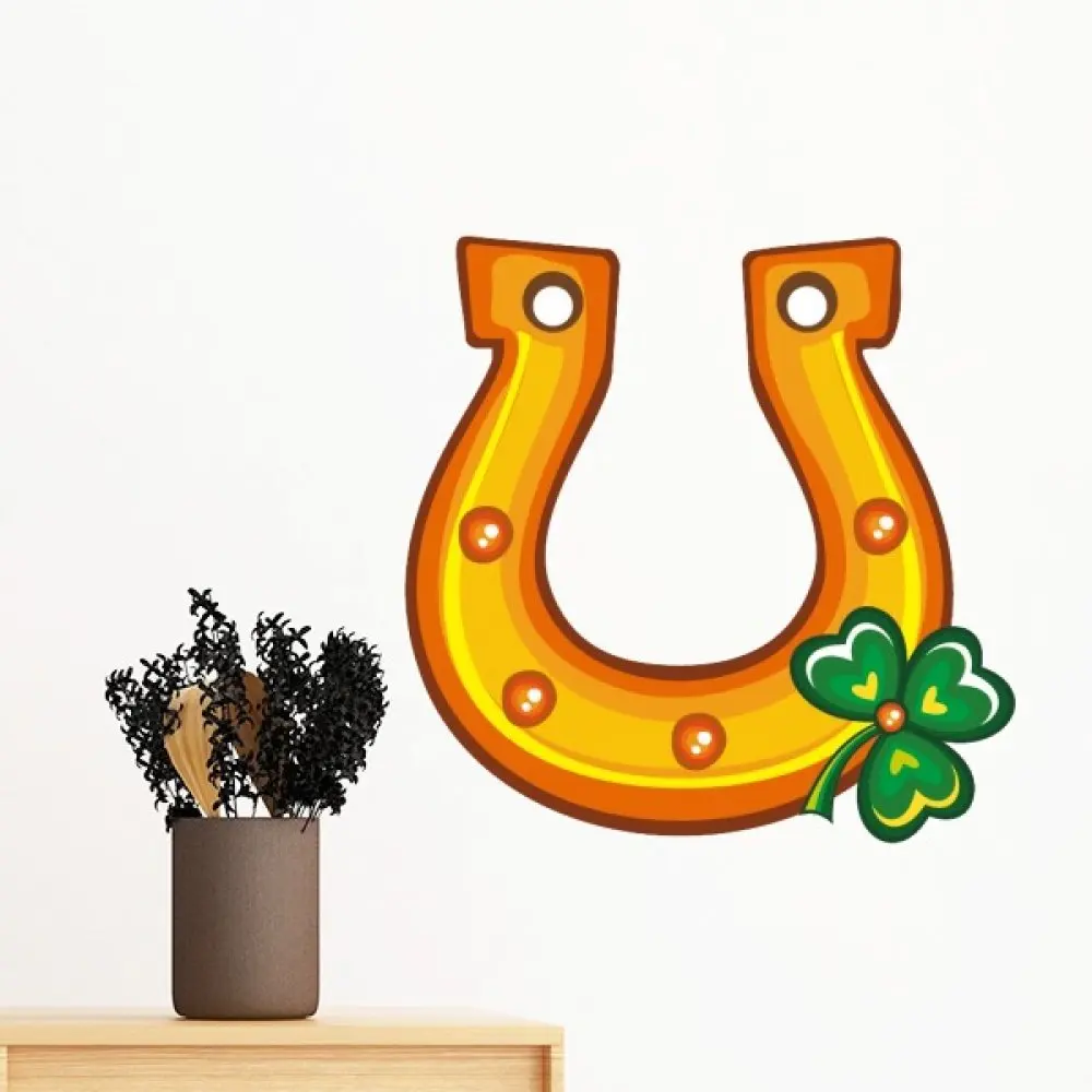 

Four Leaf Clover U Type Iron Ireland St.Patrick's Day Removable Wall Sticker Art Decals Mural DIY Wallpaper for Room Decal