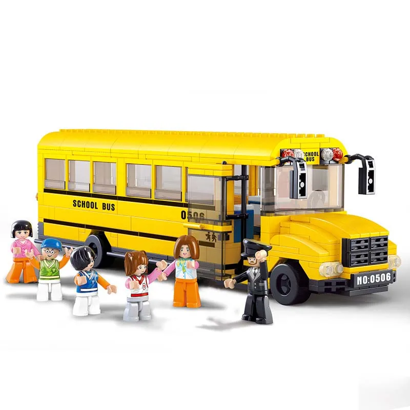

School Bus 392 Pcs Learn Education Diy Toys Compatible With Lego Enlighten Building Blocks Bricks For Children Toy