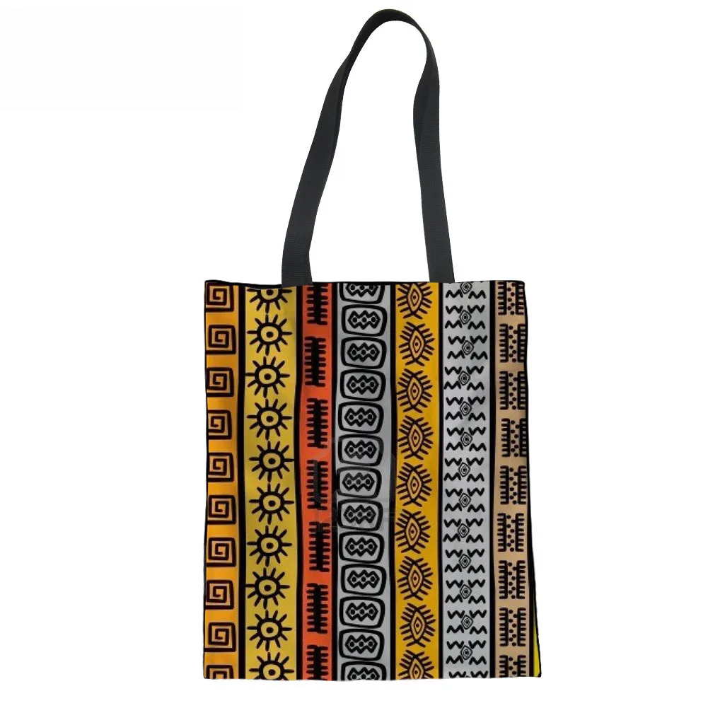 FORUDESIGNS/племенной этнический Женский Ретро сумка на плечо большая льняная художественная женская сумка для девочек в африканском стиле с традиционным принтом сумка из перерабатываемого материала - Цвет: T0429Z22