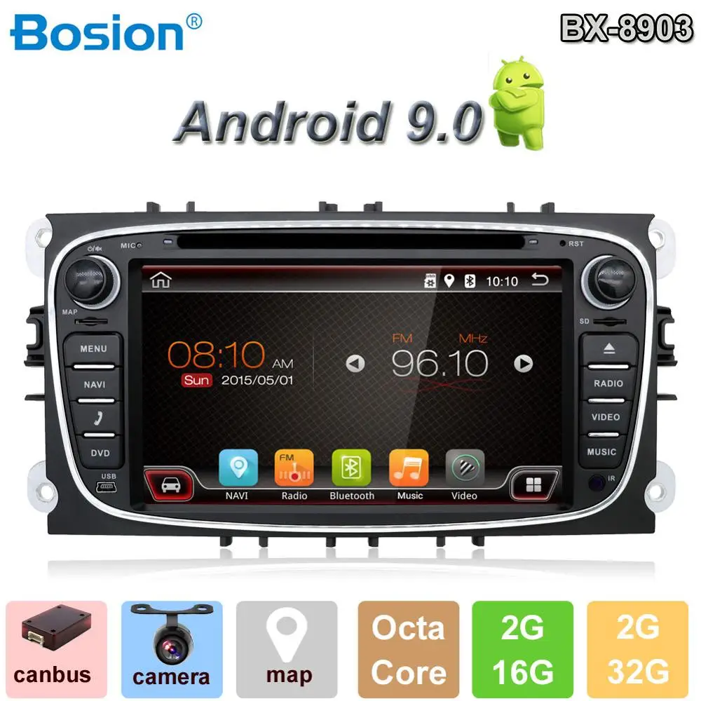 Bosion Car Multimedia Player Android 9.0 GPS 2Din Car DVD Player For Ford/Focus/S-MAX/Mondeo/C-MAX/