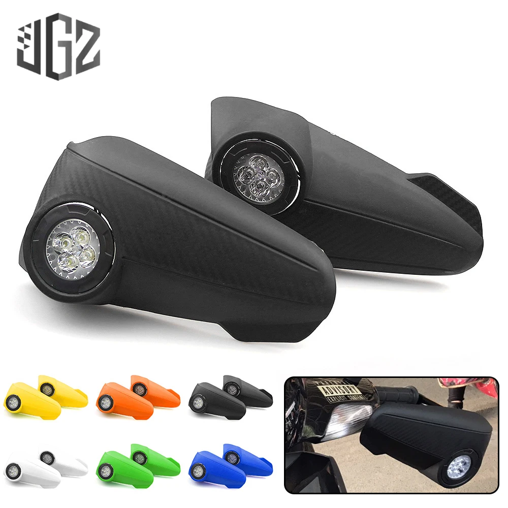 

Motorcycle 22mm Hand Guards Bar End Carbon Look Falling Protectors with LED Light Universal for Honda Kawasaki KTM Yamaha Ducati