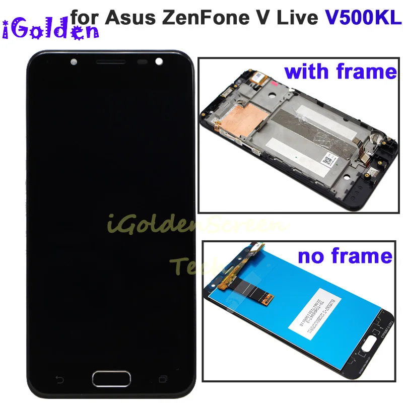 

5.0 inch For Asus ZenFone V Live V500KL LCD Display Digitizer Touch Panel Screen Assembly For Asus V500KL LCD with frame
