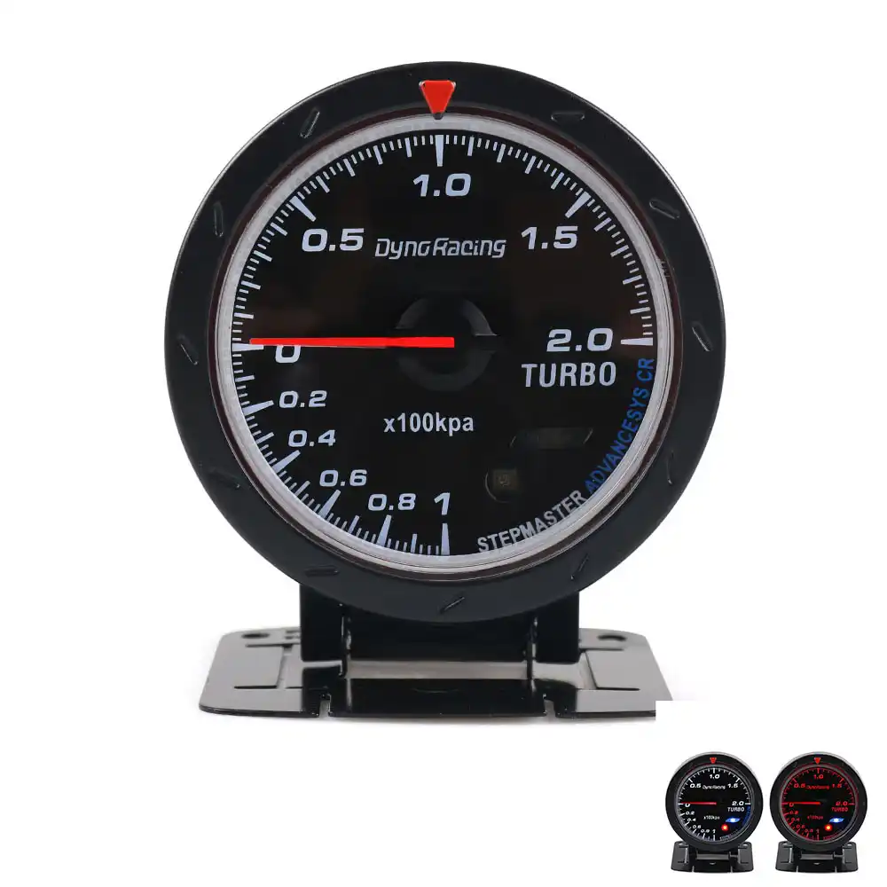 CNSPEED 60MM Car Turbo Boost gauge Red & White Lighting BAR Type Black