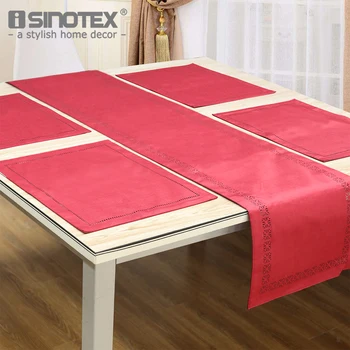

Christmas Gift New Year Gift Hollow Out Table Runner Table Cloth Polyester Cotton Solid Red Gold Decoration Table 35*180CM 1 PCS