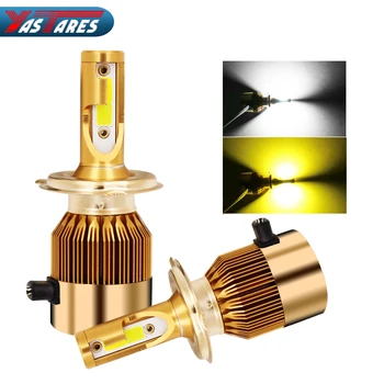 

2PC Car LED Headlight H4 LED H7 LED H11 Bulb 3000K 6000K 4800LM H1 H3 H8 9005 HB3 9006 HB4 H27 LED Dual Color Yellow White Light