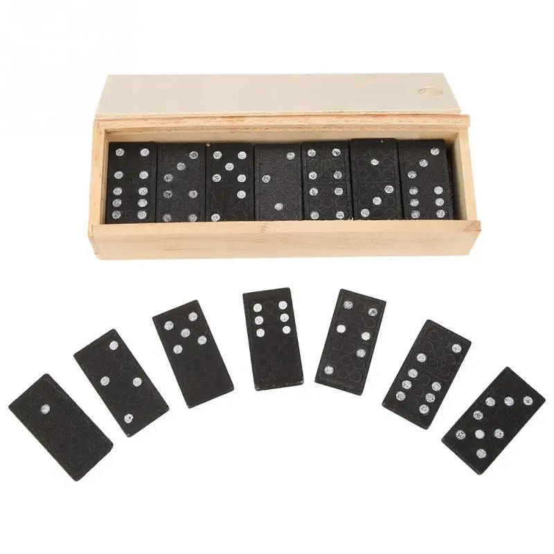 

28Pcs/Set Wooden Domino Board Games Travel Toys Funny Table Game 2019 Children Educational Toys for Kid's Birthday Gifts