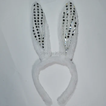 

Free shipping 12pcs/lot pink Bunny Ears on headband rabbit ear costume headhear party cosplay for Girls Decoration