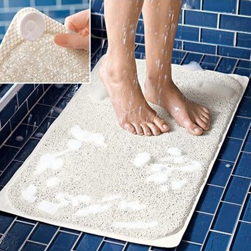 

New Sucker PVC Bath Carpet Anti-Slip Fast Drying Hydro Shower And Bath Rug Great Bathroom Accessories For Elders And Children