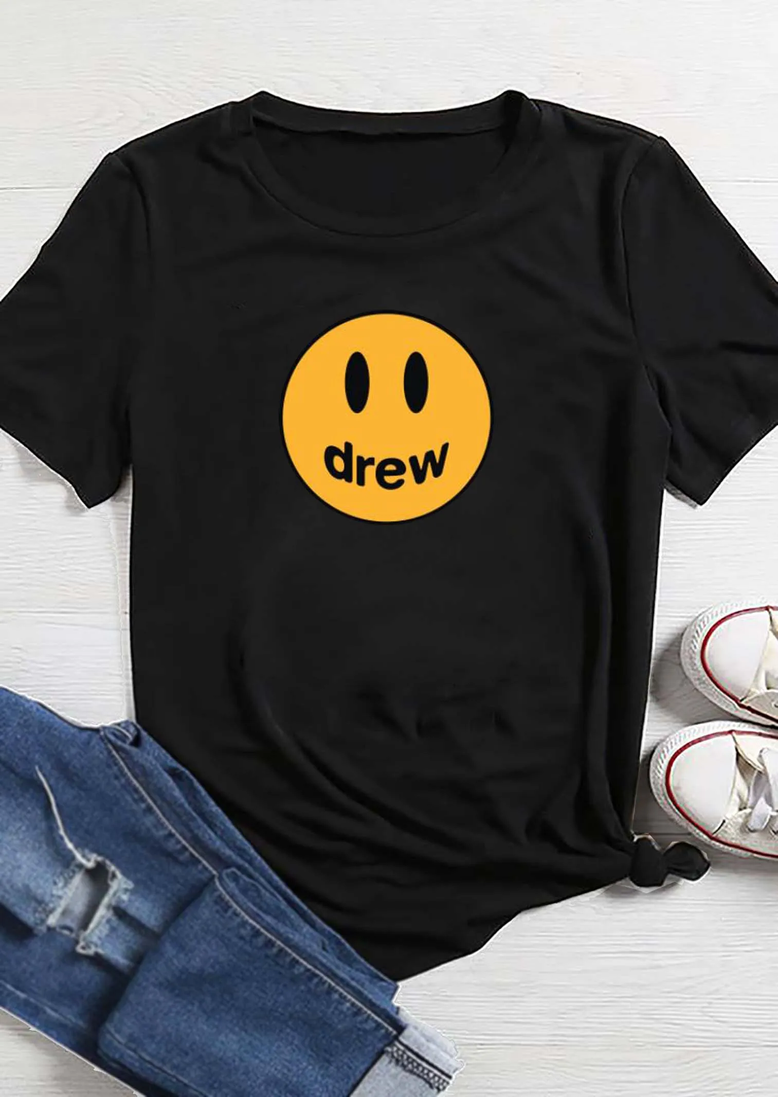 

2019 Justin Bieber T-shirt pattern Star T-shirt personality short-sleeved shirt kpop