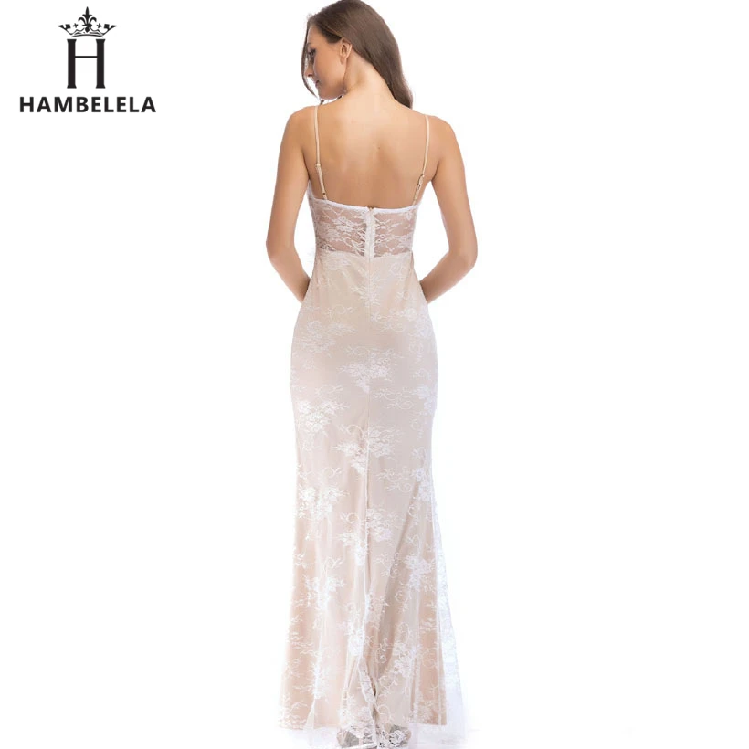 HAMBELELA Backless Strapless Spaghetti Sexy Lace Dress Elegant 2019 Summer High Split White Dress Women Maxi Long Dress Vestidos (1)