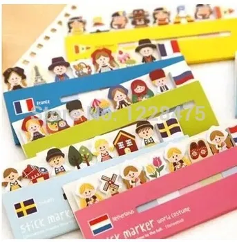 

1 Pcs/lot Lovely Girl British Style National Flag & Doll Sticky Notepad Memo Note Message Post Marker Label 460 School Supplies