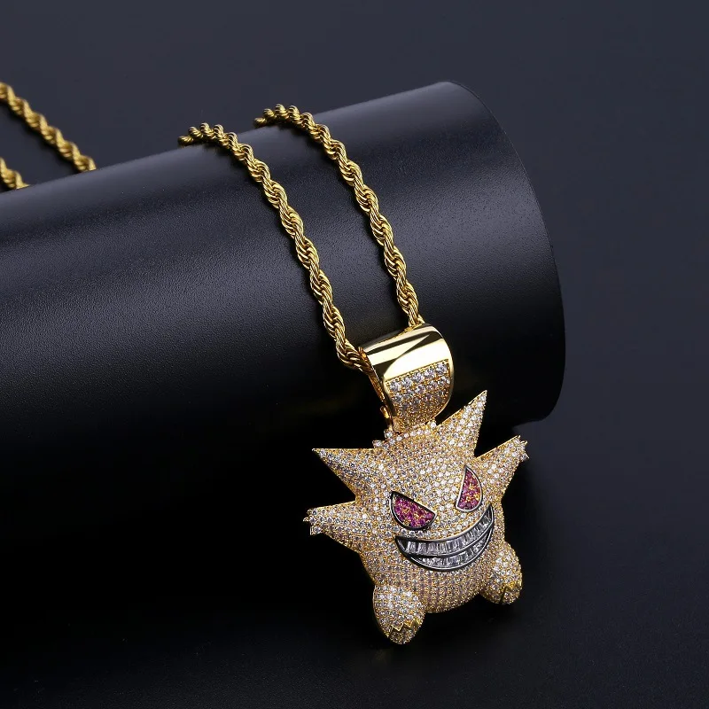 Geng Gui Zircon Pendant Gold