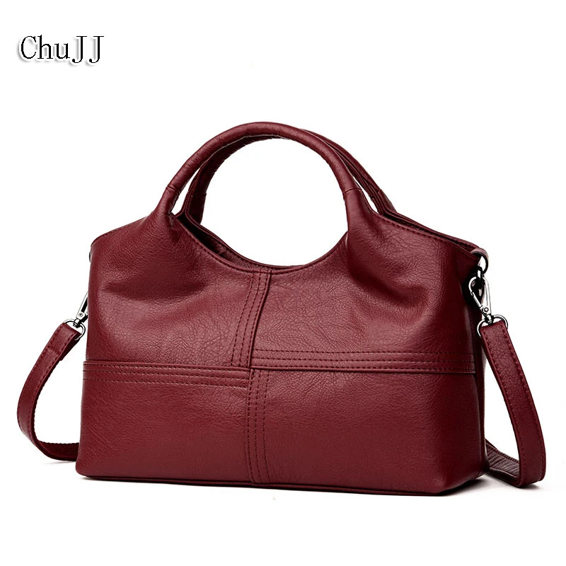 Koop Chu JJ Hoge Kwaliteit vrouwen Lederen Handtassen Patchwork Schouder CrossBody Tassen Mode Zachte Lederen Vrouwen Tassen