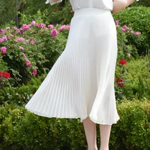 Новая женская мода сплошной цвет Высокая талия расклешенное плиссированное платье с коротким и широким подолом качающаяся длинная юбка