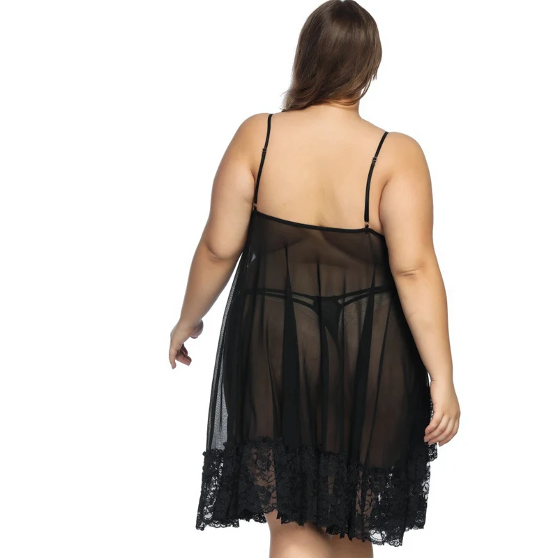 6XXL Plus Size Lingerie Porno Lace See Though Womens Clothing Ropa Sexy Para El Sexo Lingerie Dress Sleepwear Night Gown