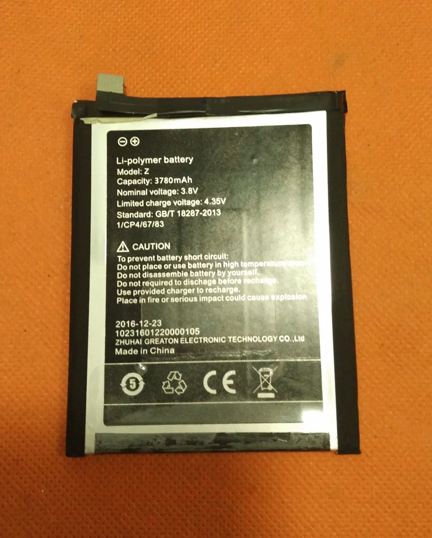 Used Original 3780mAh Battery Batterie Batterij Bateria For UMI Z MTK Helio X27 Deca Core 5.5&quot FHD 1920x1080 | Мобильные