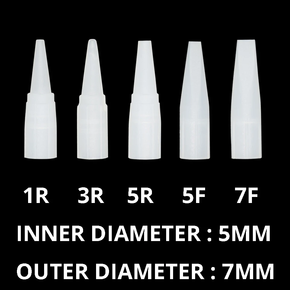 

100pcs Microblading Tattoo Machine Needles Caps Tips 1R/3R/5R/5F/7F Disposable Sterile Eyebrow Tattoo Supplies