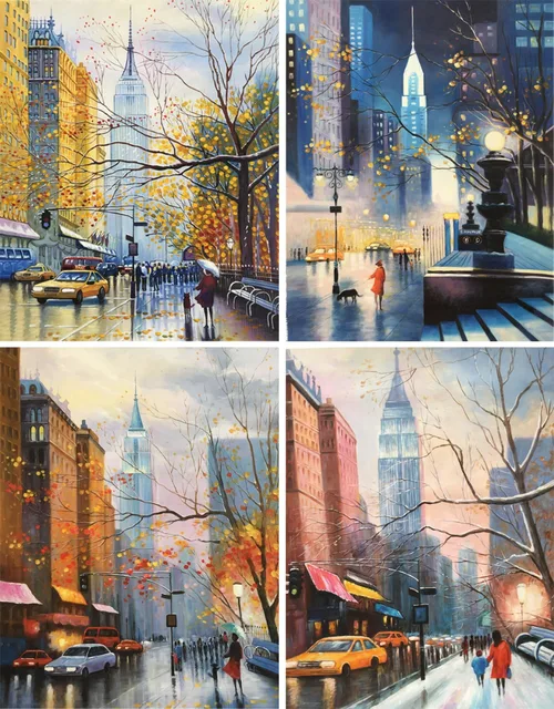 hand painted canvas art oil paintings nyc landscapes modern abstract