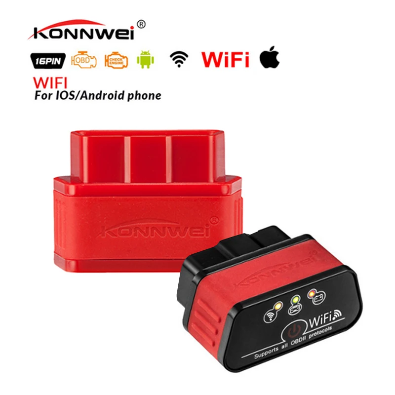 Диагностический сканер кодов KW903 WIFI OBD2 bluetooth 3 0 V1.5 считыватель ELM 327 Bluetooth для Android и