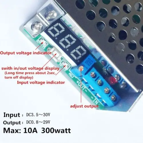 10A Шаг вниз DC понижающий Напряжение конвертер DC3.5-30V 5 В, 12 В, 24 В постоянного тока, Adjusable регулятор