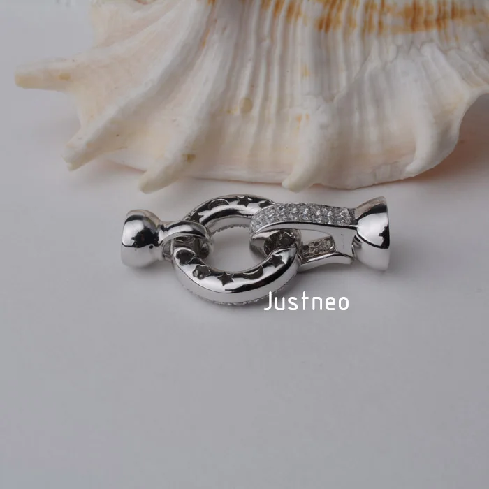 Sterling Silver Necklace Clasp Hinged Buckle (3)