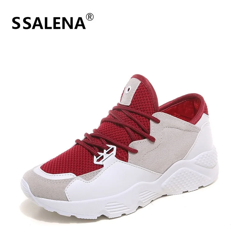

Women Round Toe Running Shoes Height Increasing Platform Sneakers Women Lace Up Slimming Fitness Shoes AA50318