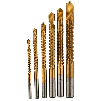 

6pcs HSS Titanium Coated Woodworking Cutting Hole Cutter Saw Drill Bit Set 3-8mm
