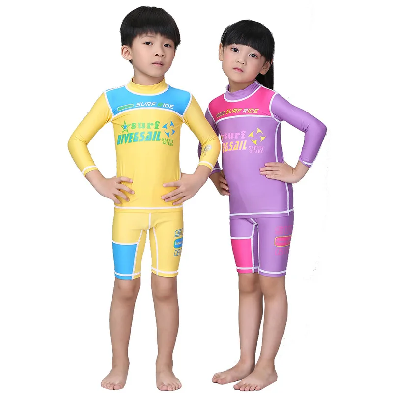 Plus Size Wetsuit Children Swim Suit Two Pieces Snorkel Swimwear Boy