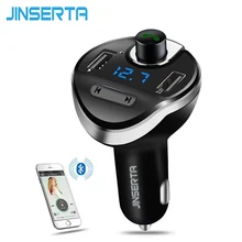 JINSERTA MP3 аудио плеер беспроводной Bluetooth HandsFree FM передатчик модулятор Автомобильный комплект TF 2 динамики с USB