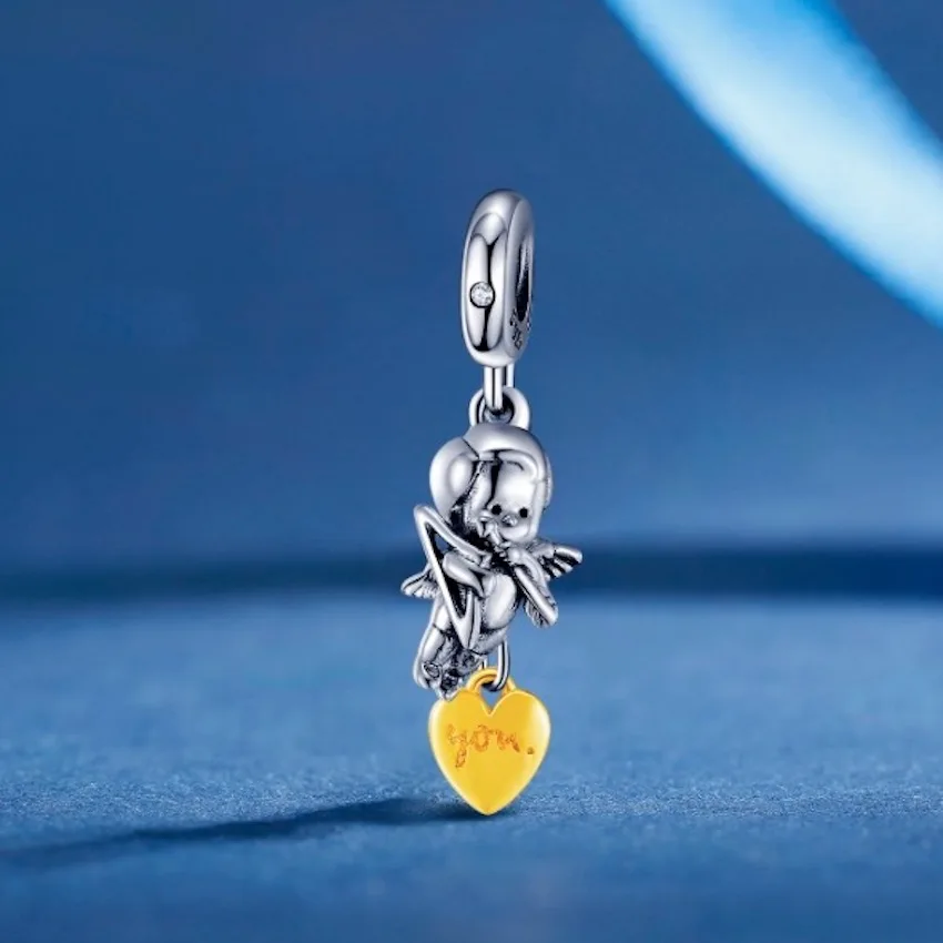 

925 Sterling Silver Beads Cupid & You Charm Fit Original Pandora Bracelet for Women Gift Jewelry Beads for Jewelry Making
