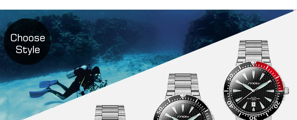 SINOBI Мужские наручные часы светящаяся указка из нержавеющей стали ремешок для часов Роскошные Брендовые мужские спортивные часы Geneva кварцевые Rolexable