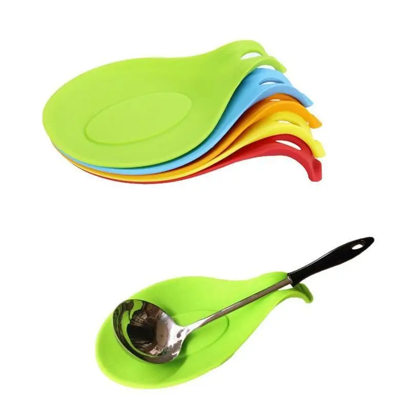 

Durable Small Silicone Spoon Rest Heat Resistant Non-stick Silicone Cooking Tools Mat Kitchen Storage Holders & Racks