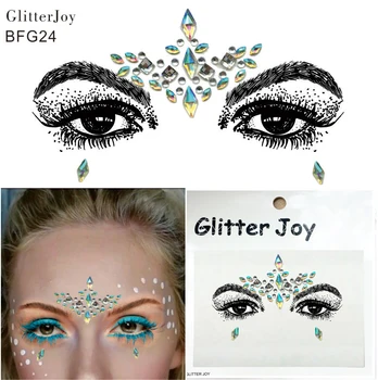 

BFG24 1Pc Adhesive Resin Fashion Face Jewels Party Body Art Tattoo Sticker Of Good Quality