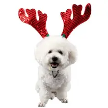 Новогодняя лента для волос для домашних животных Рождественская голова оленя обруч для волос Аксессуары для кошек собак Рождественское украшение для домашних животных хорошее качество