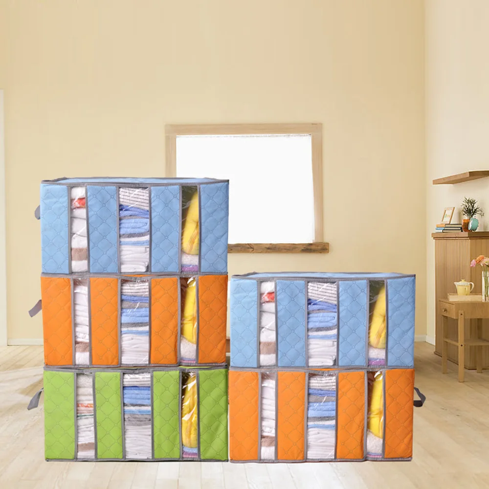 

Clothes Storage Box Clothing Organizer Clothes Quilt Storage Boxes Anti-bacterial Bamboo Charcoal Fiber Clothes Blanket TSLM2