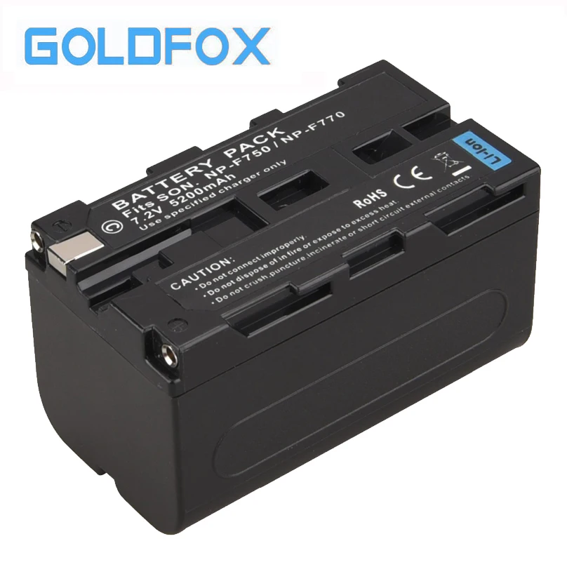 Billig 1 stück Hohe Kapazität 5200 mah NP F770 NP F750 NP F770 np f750 NPF770 750 Batterie für Sony NP F770 NP F750 F960 f970 Kamera Batterie