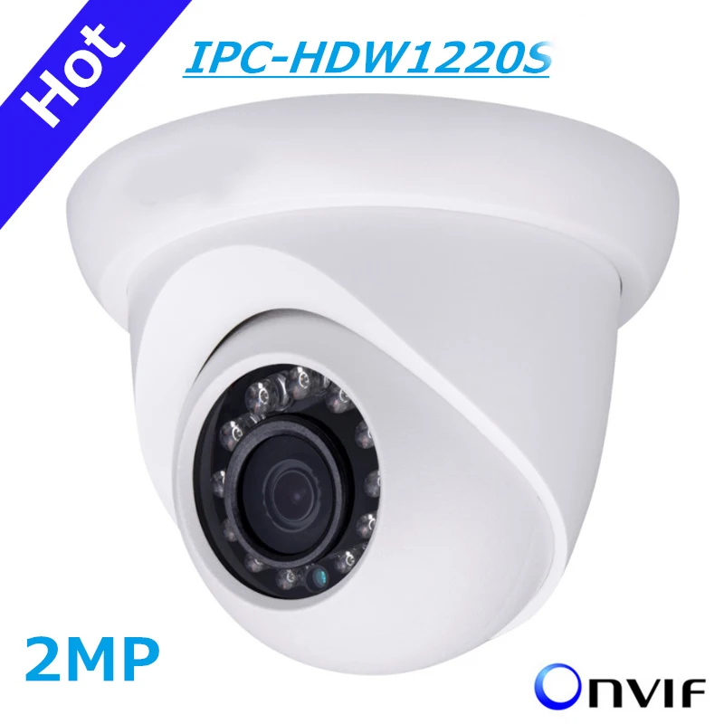 DH IP Камера IPC-HDW1220S 2MP Full HD Сеть Малый ИК глазного яблока Камера HDW1220S IP67 Поддержка POE и Onvif английская версия