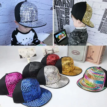 

2015 Retail Kids Baseball Caps Non-mainstream rivet Hip hop Cap snapback hats Baby Boys Girls Peaked cap