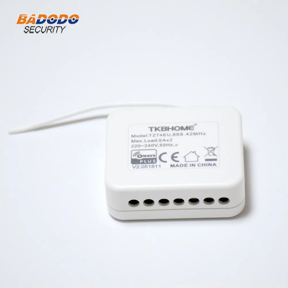 

Z-Wave Plus In wall dual Relay switch module 2x1.5kw TKB home TZ74 ( replace TZ06 ) Higher RF output power Two dry relay