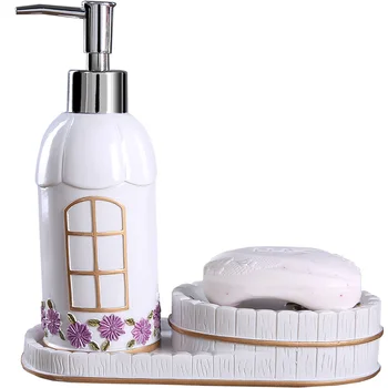 

Resin soap dispenser soap dish combination set hand sanitizer bottle bathroom toiletries press lotion empty bottles mx6141719