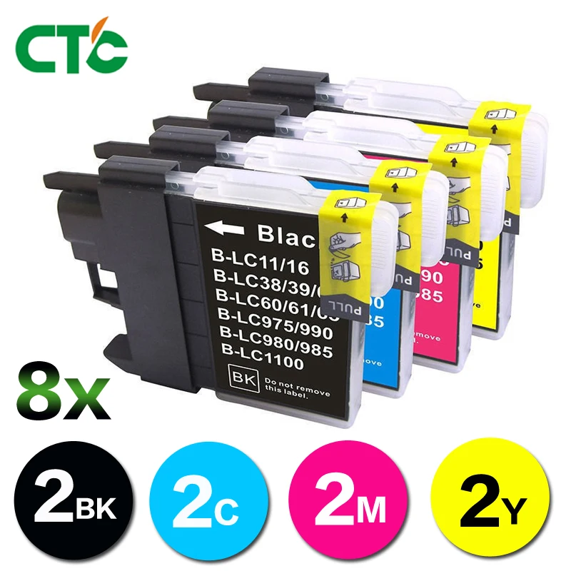 

8 LC11 LC16 LC38 LC61 LC65 LC67 LC980 LC990 LC1100 ink cartridge Compatible For Brother DCP-145C 165C 185C 195C 197C 365CN 375CW