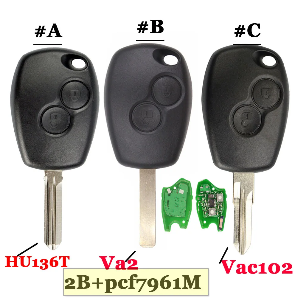 

Free shipping (1piece)2 buttons remote car key 433mhz with PCF7961M HITAG AES Chip for Renault Logan II Sandero II no mark